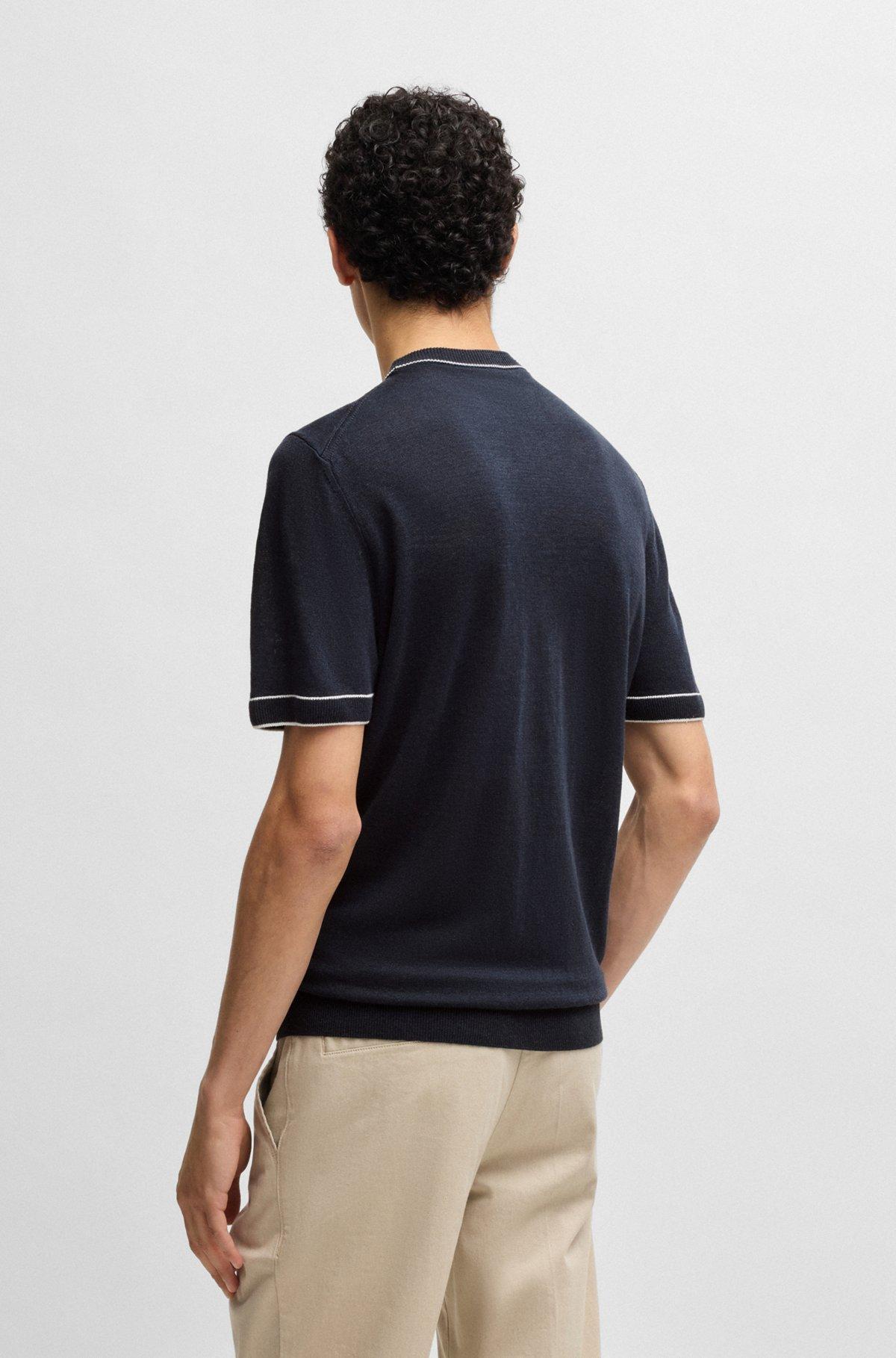Linen-blend sweatshirt with tipping Product Image