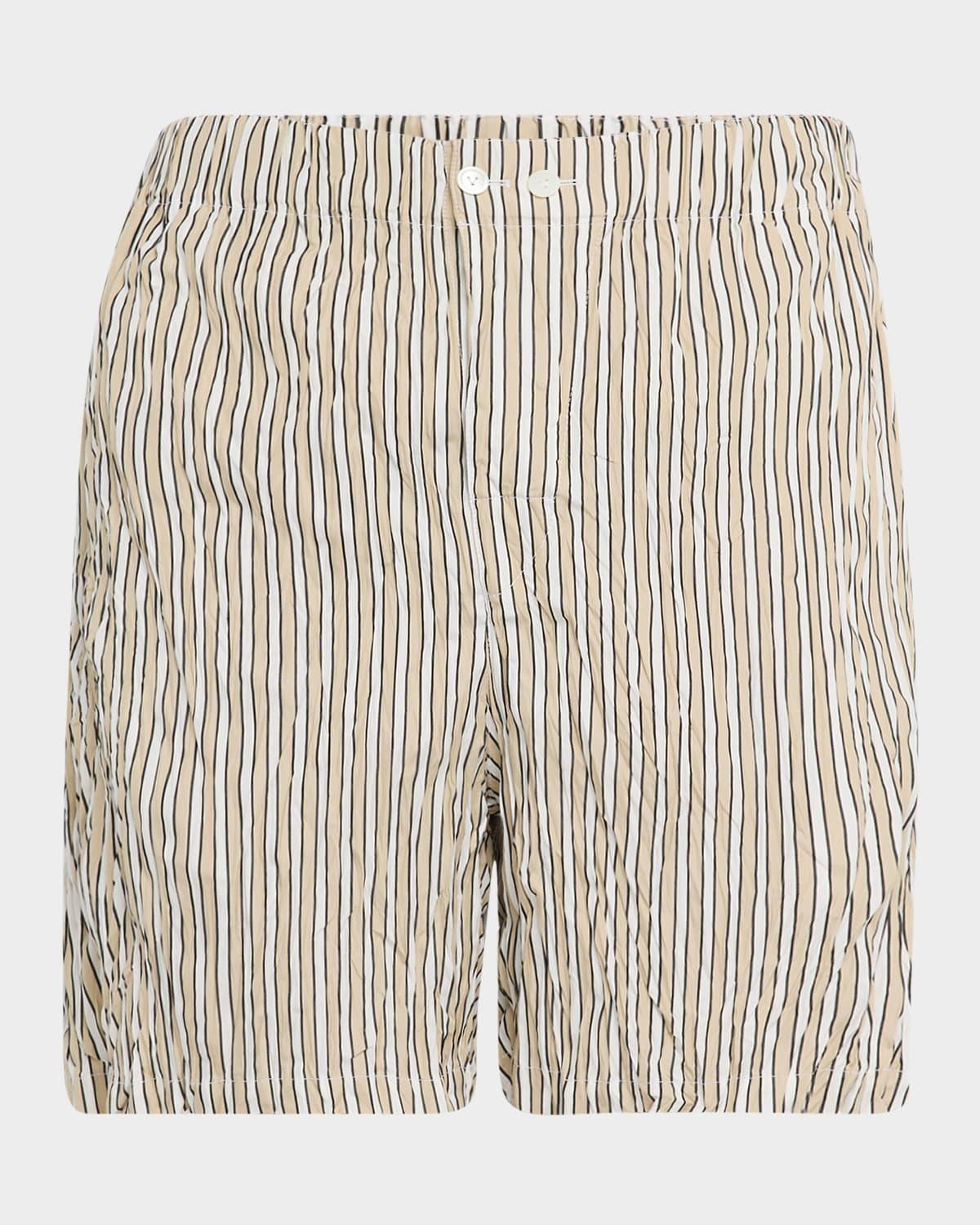 Men's Tricolor Striped Cotton Shorts Product Image