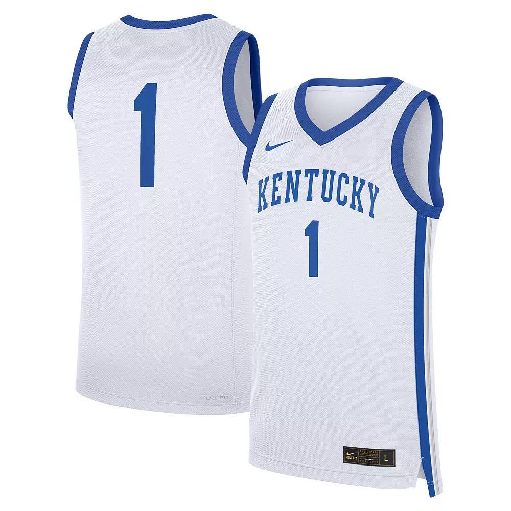 Men's Nike #1 White Kentucky Wildcats Home Replica Jersey, Size: Small Product Image