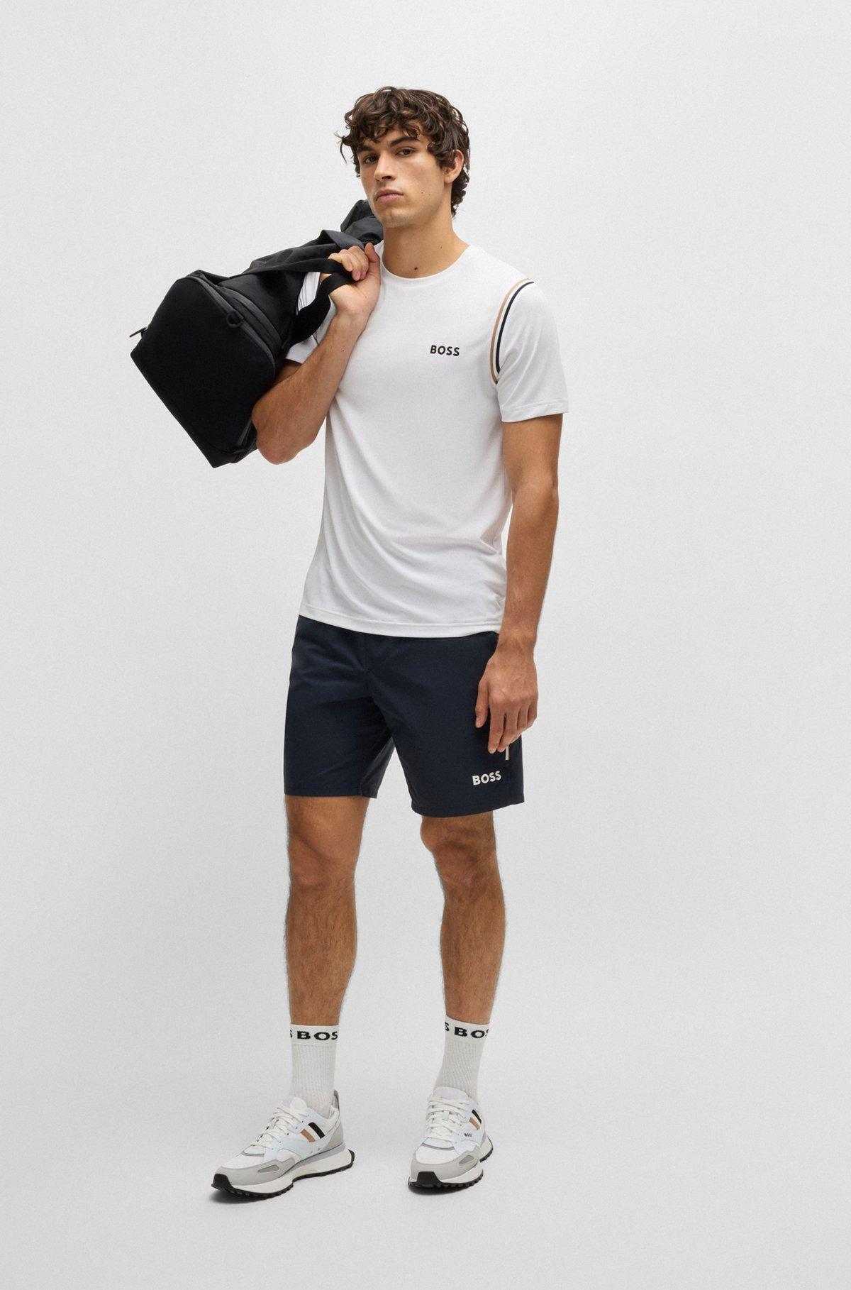 Active waffle-structure T-shirt with signature stripes Product Image