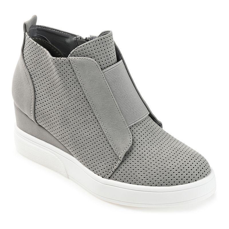 Journee Clara Womens Wedge Sneakers Ivory Product Image