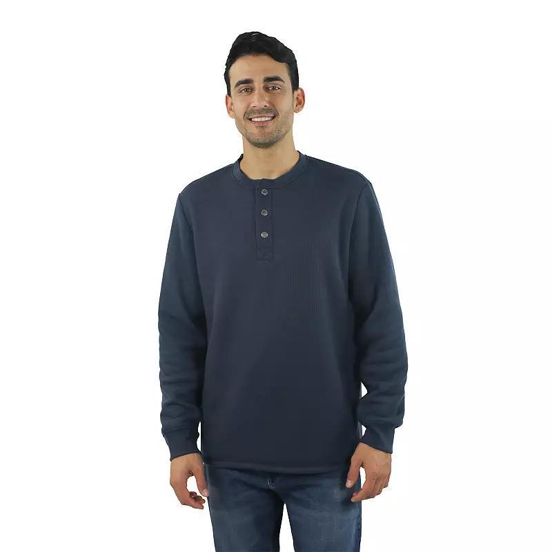 Men's JACHS NY Sherpa-Lined Waffle-Knit Long Sleeve Henley, Size: XL, Brown Product Image