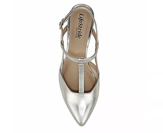 LifeStride Aire Women's Slingback Heels, Size: 10 Wide, Silver Product Image