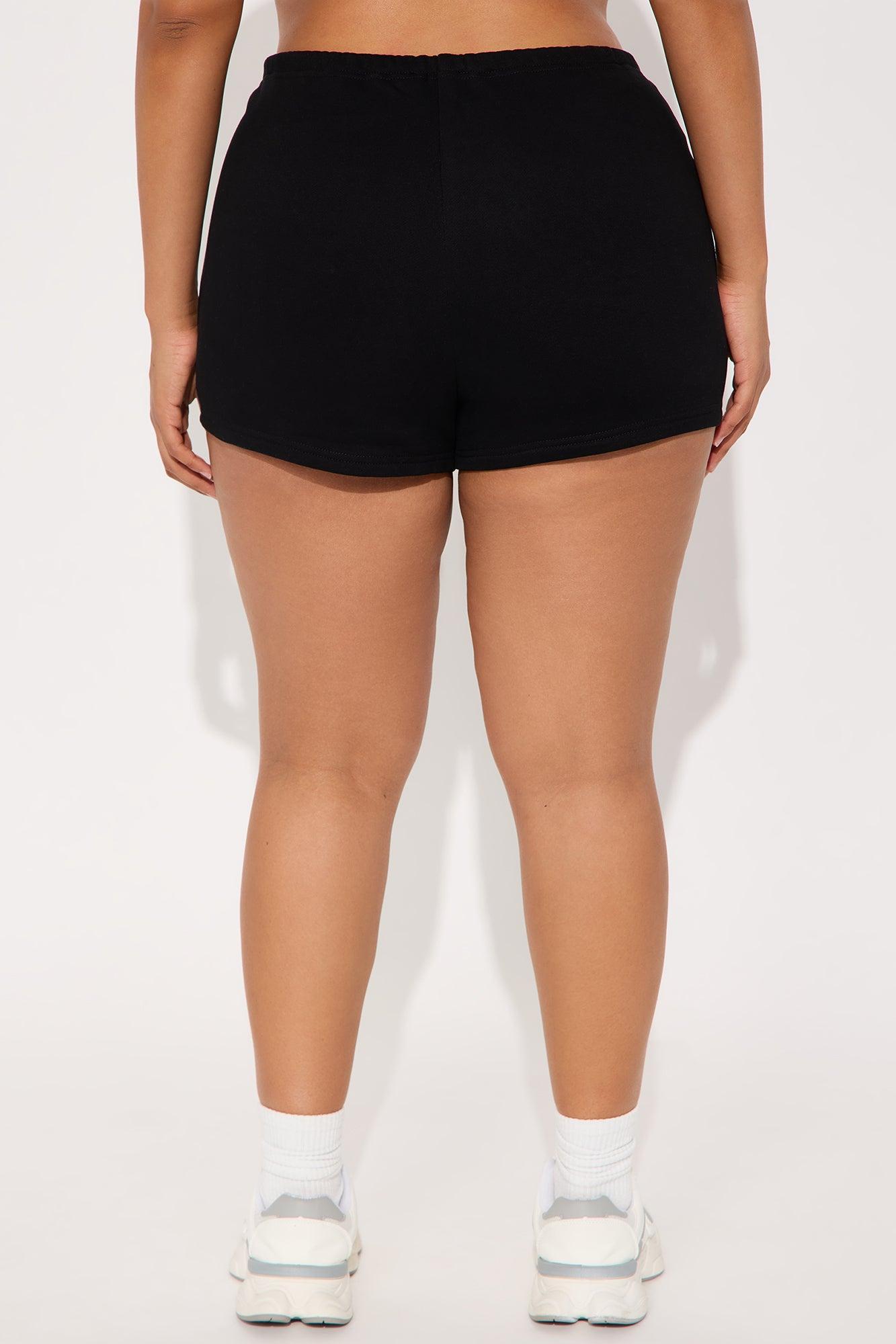 French Terry Drawstring Sweat Shorts - Black Product Image