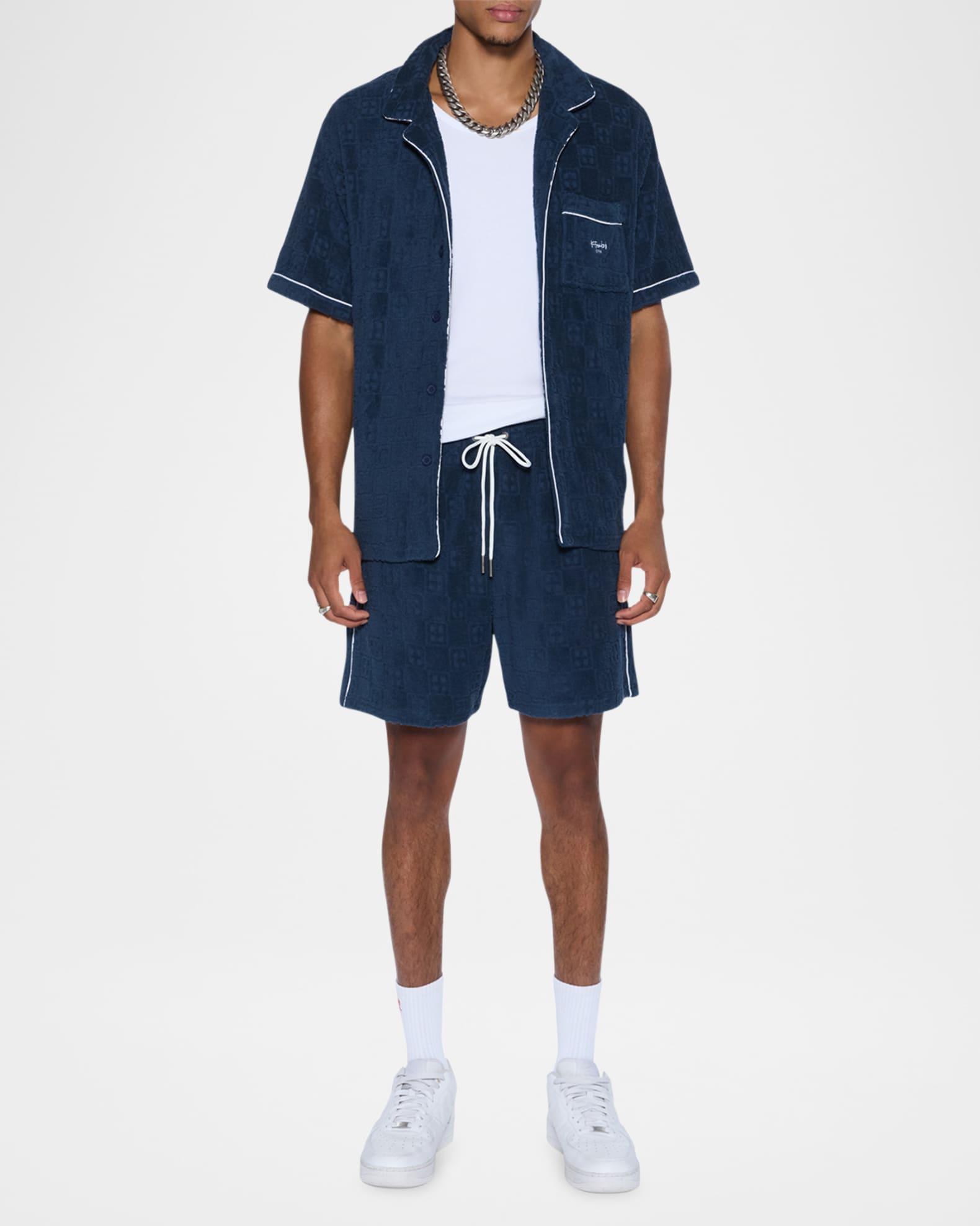 Men's Terry Jacquard Drawstring Lounge Shorts Product Image