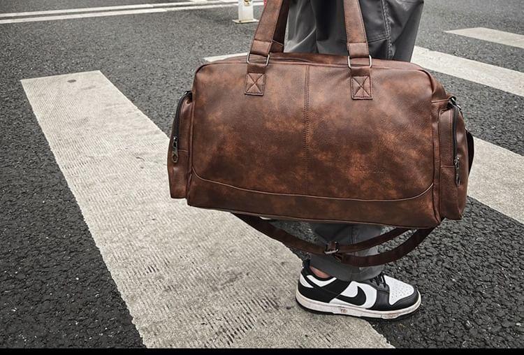 Faux Leather Duffle Bag Product Image