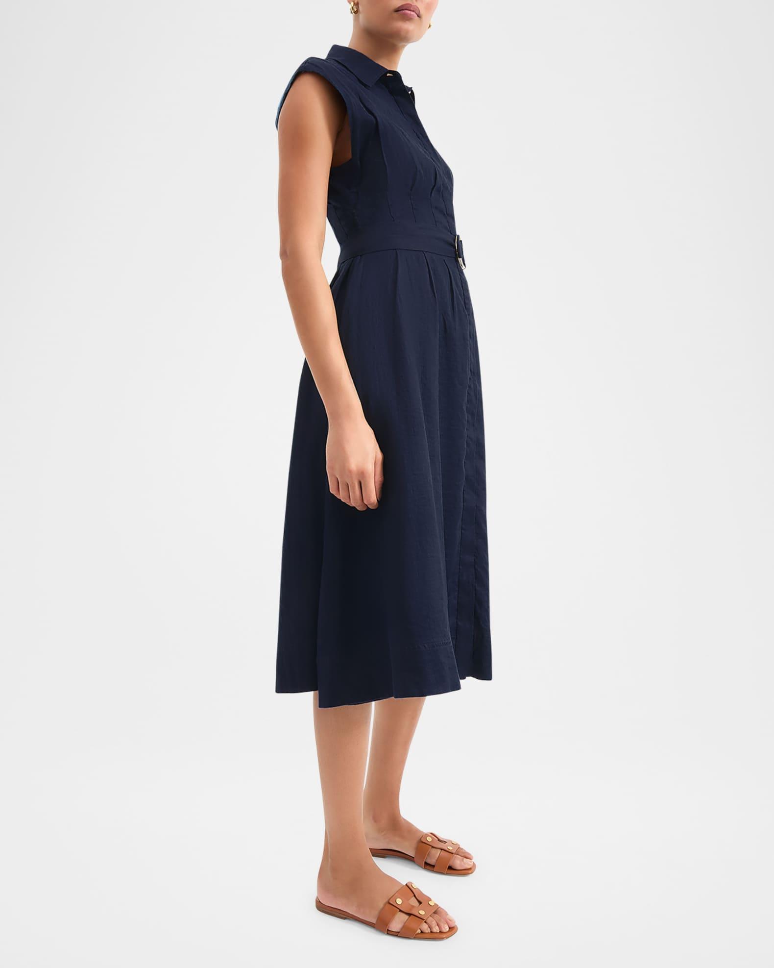 Loreta Belted Linen Shirtdress Product Image