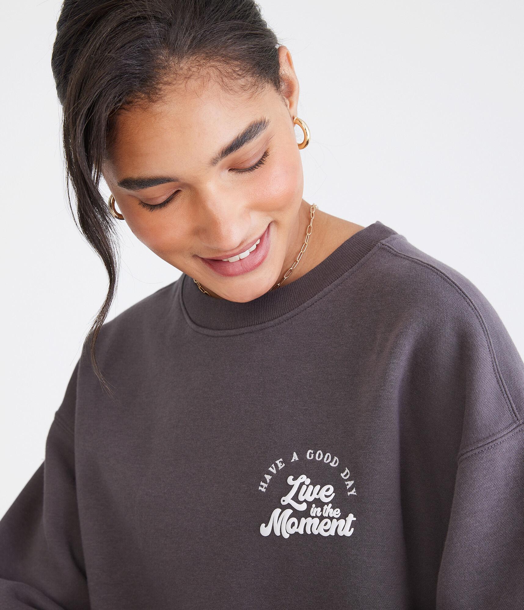Live In The Moment Oversized Crew Sweatshirt Product Image