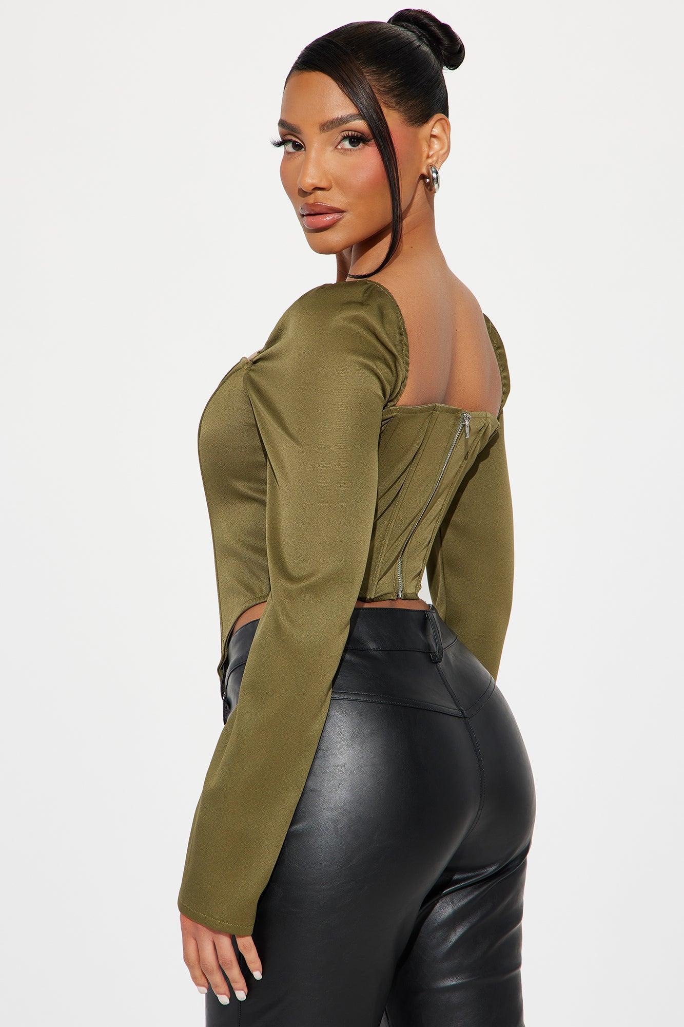 Florence Corset Top - Olive Product Image