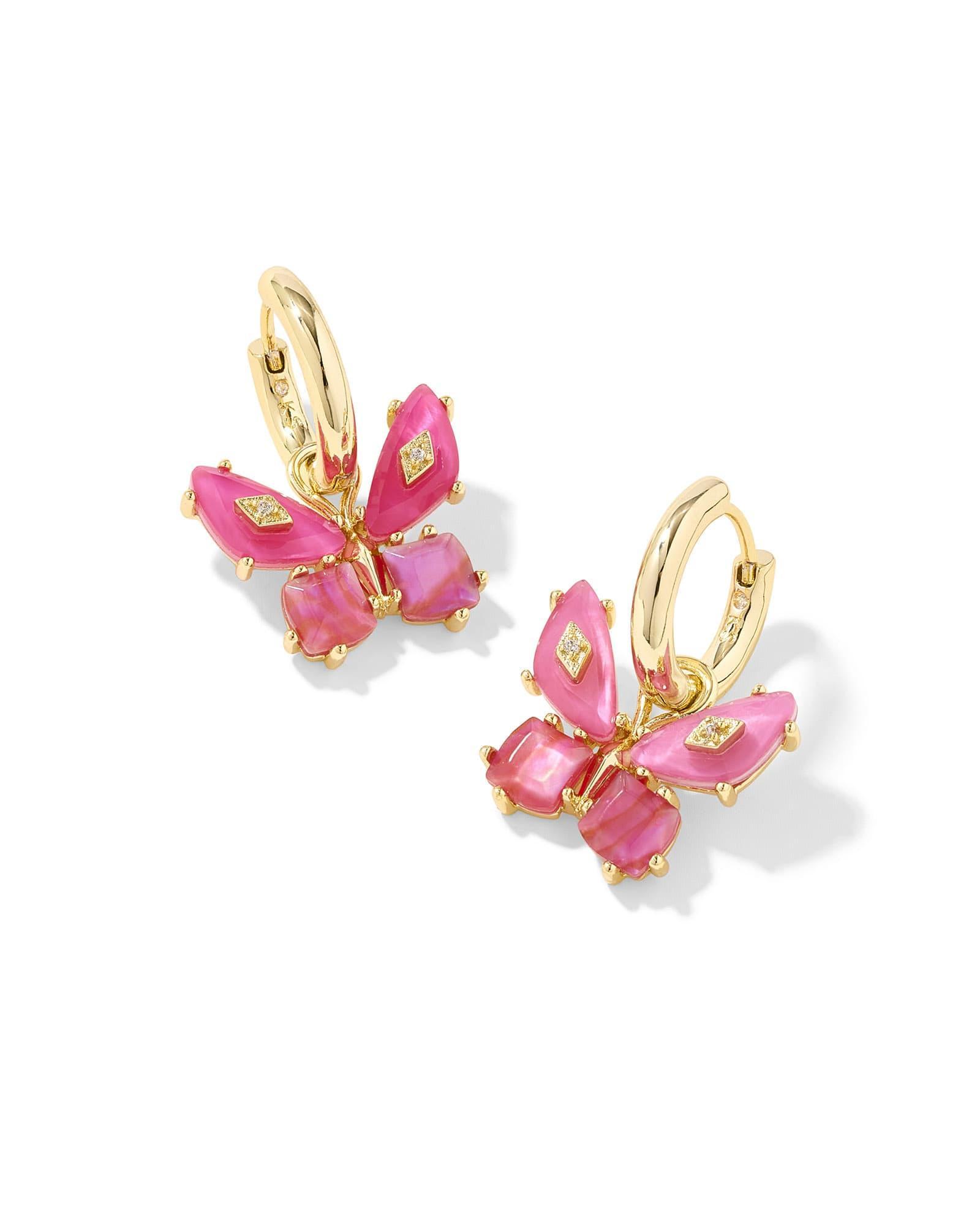 Bianca Butterfly Gold Huggie Earrings Product Image