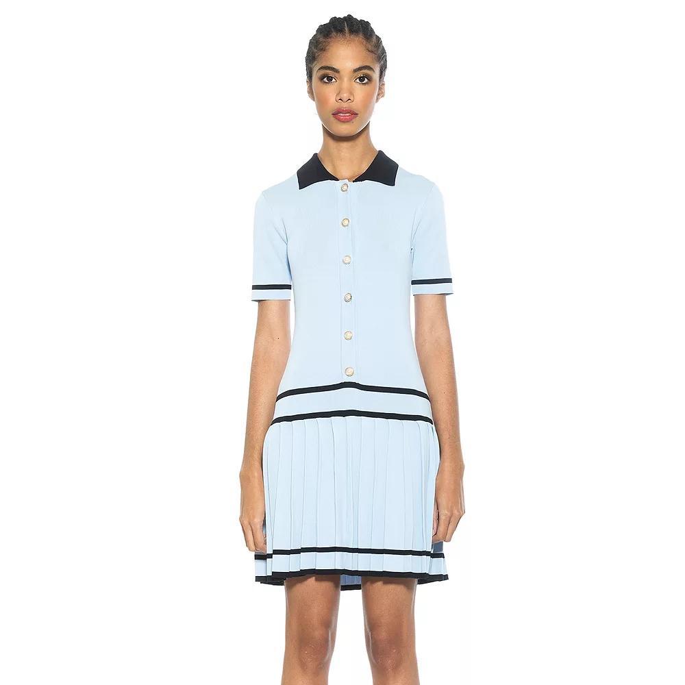 Women's ALEXIA ADMOR Lucinda Collared Short Sleeve Tennis Dress, Size: Medium, Halogen Blue Product Image