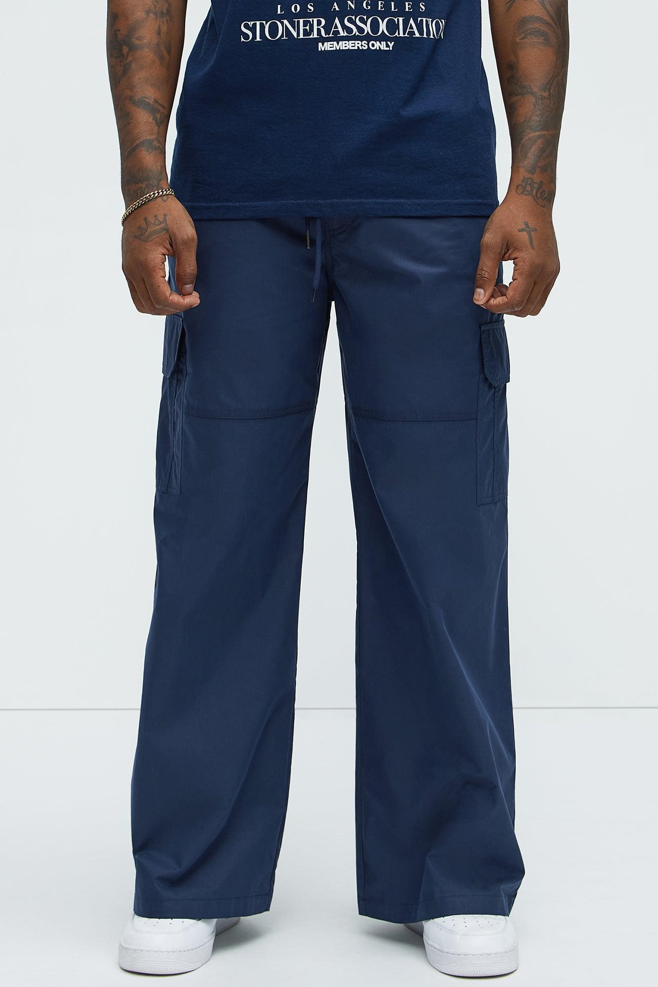 At The Time Baggy Cargo Pants - Navy Product Image