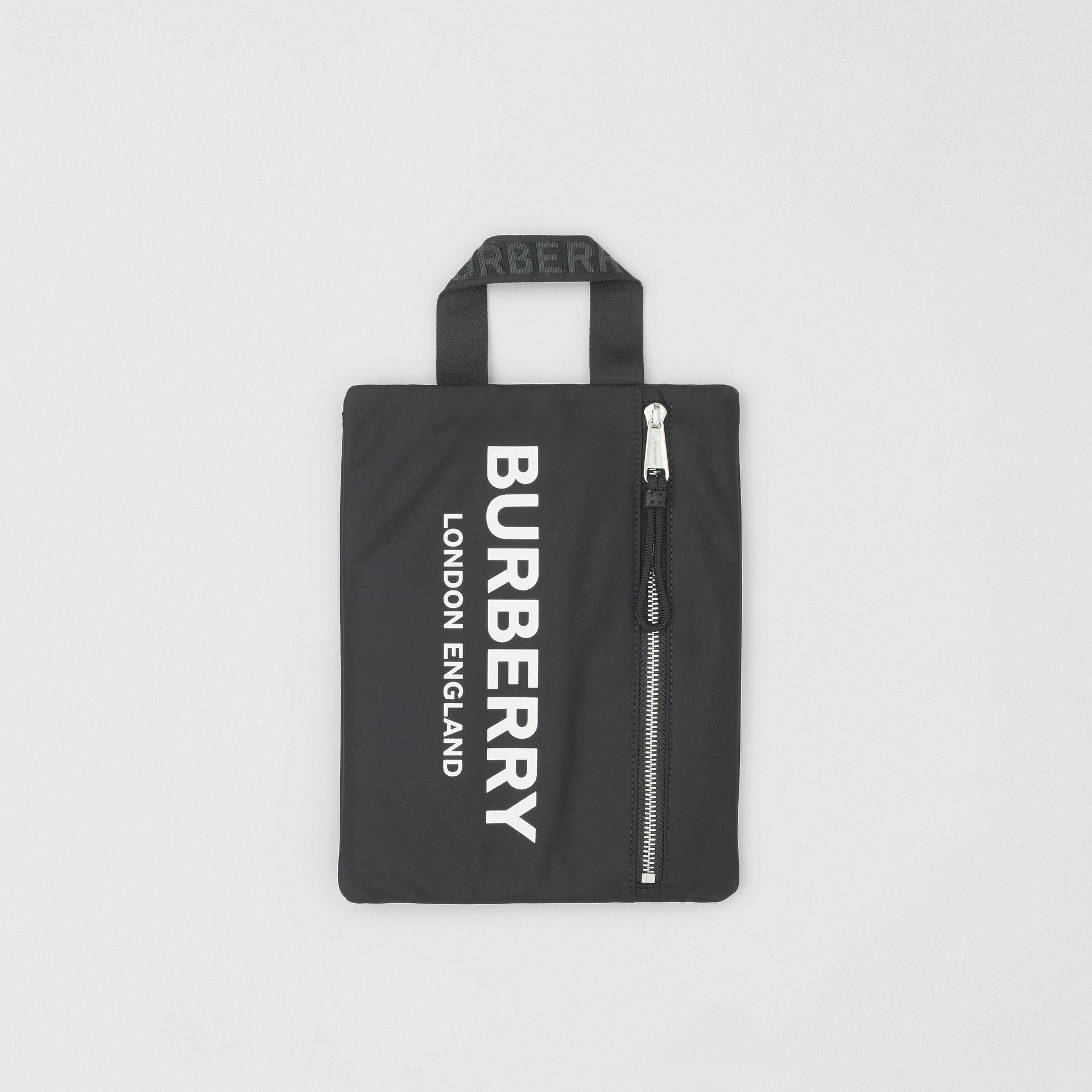 BURBERRY Logo Print Portrait Pouch In Black Product Image