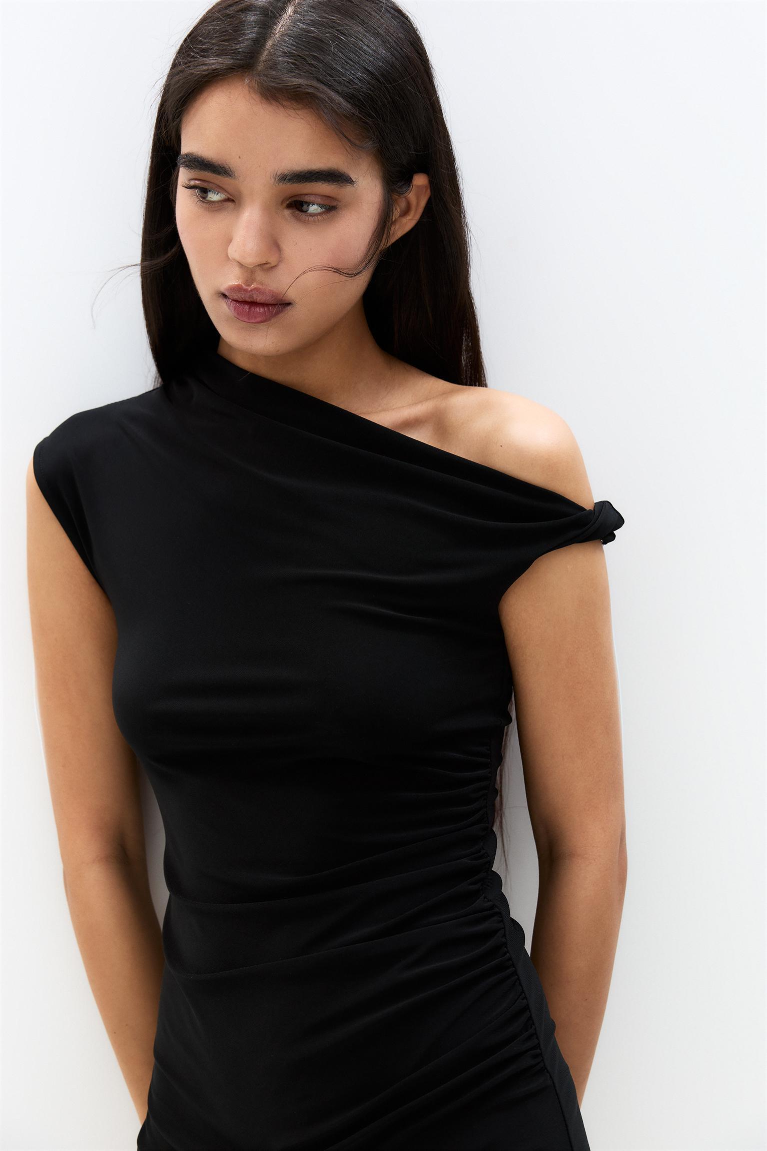 Short asymmetric knotted dress Product Image