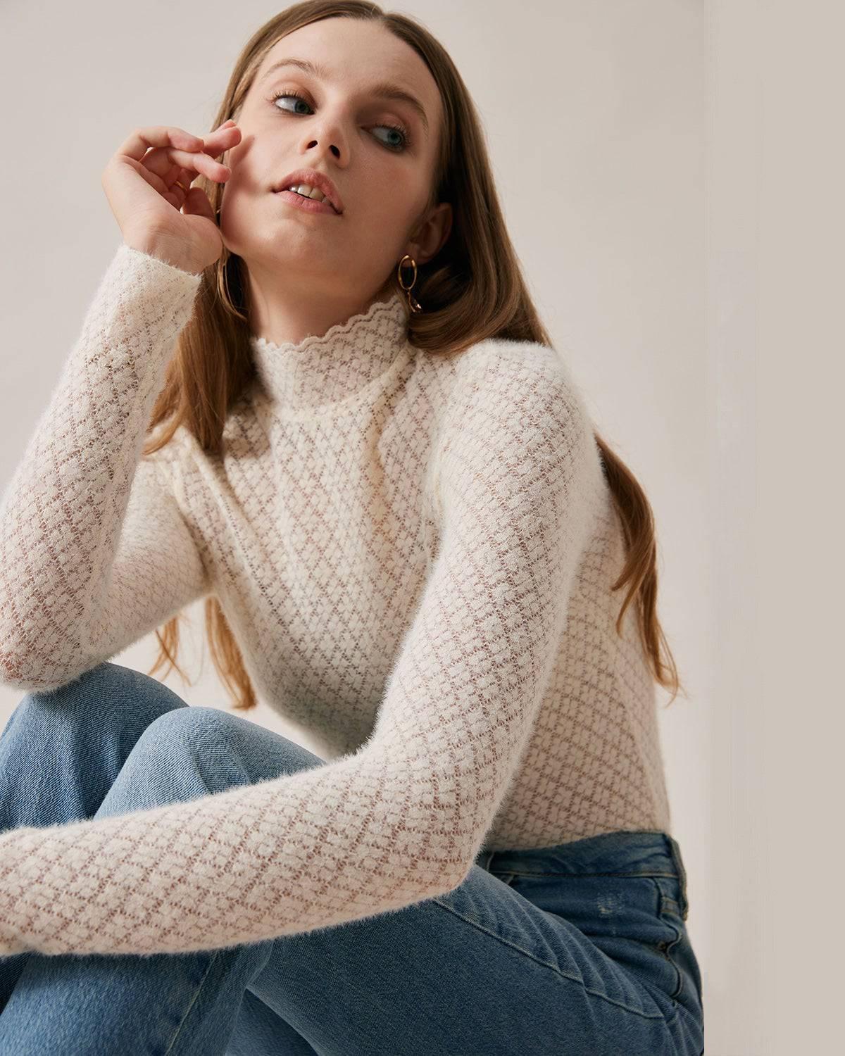 The Floral See-Through Knitwear Female Product Image