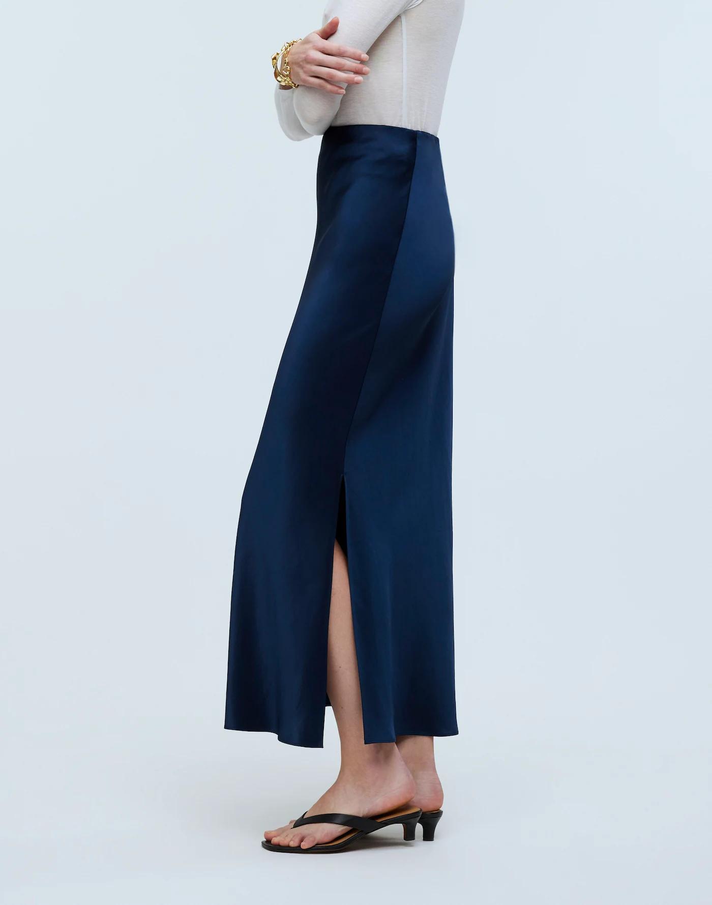 Satin Maxi Slip Skirt Product Image