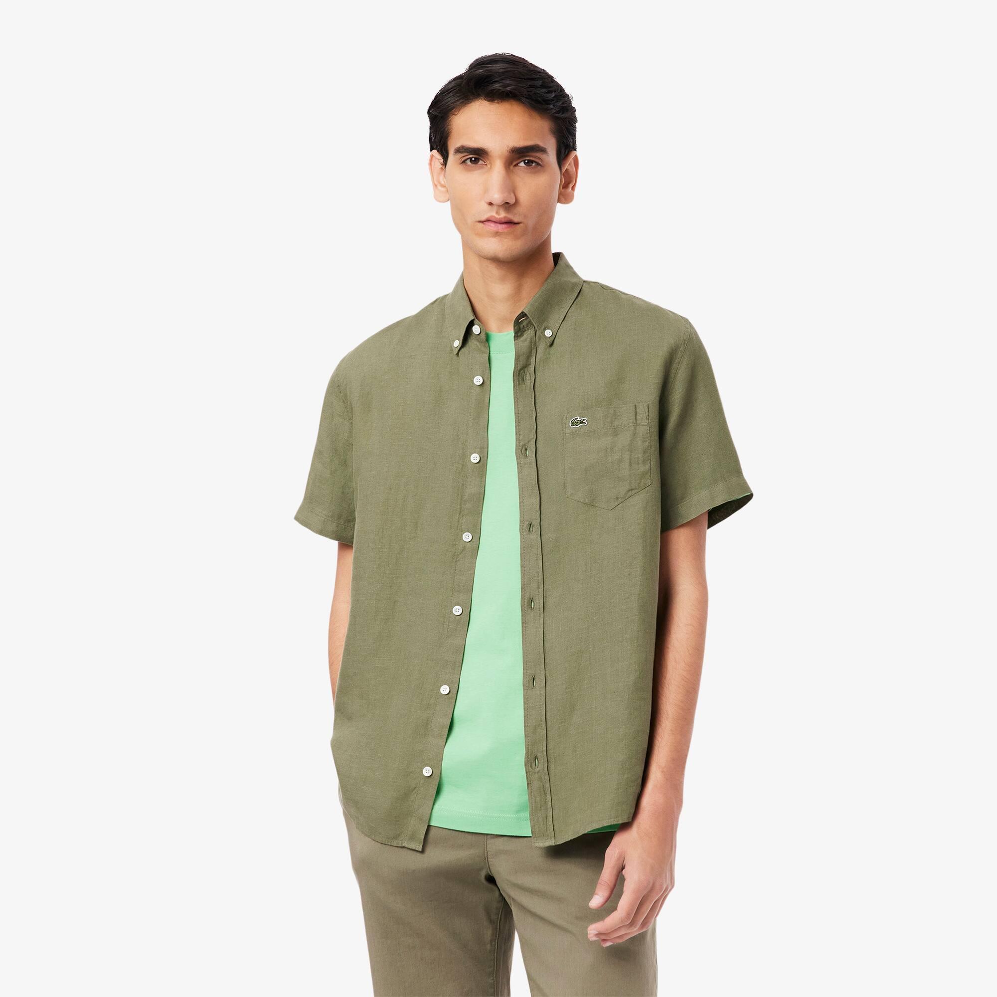 Short Sleeved Linen Shirt Product Image