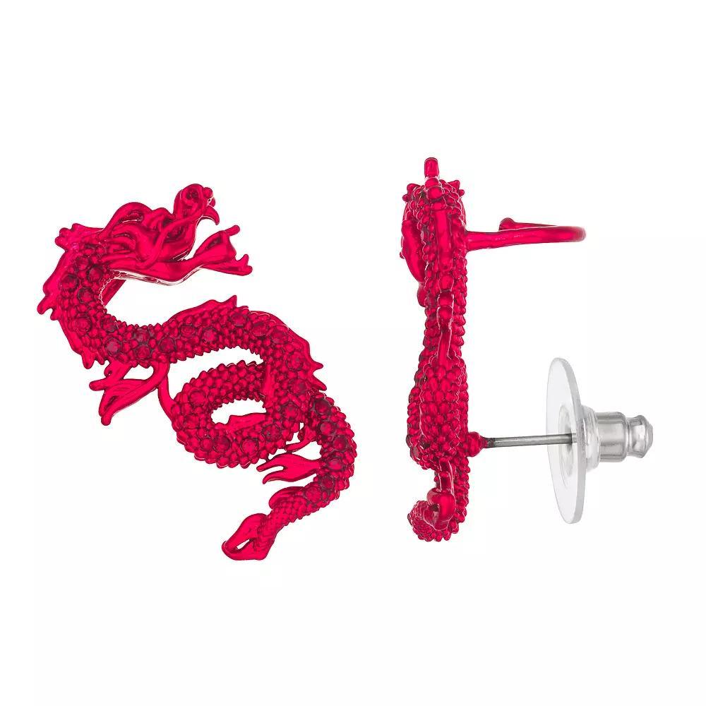 Simply Vera Vera Wang Dragon Crawler Earrings, Womens, Red Product Image
