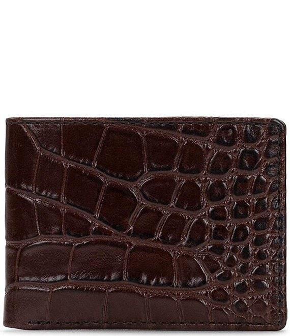 Nash Moderna Faux-Croco Full-Grain Leather Double Bifold Wallet Product Image