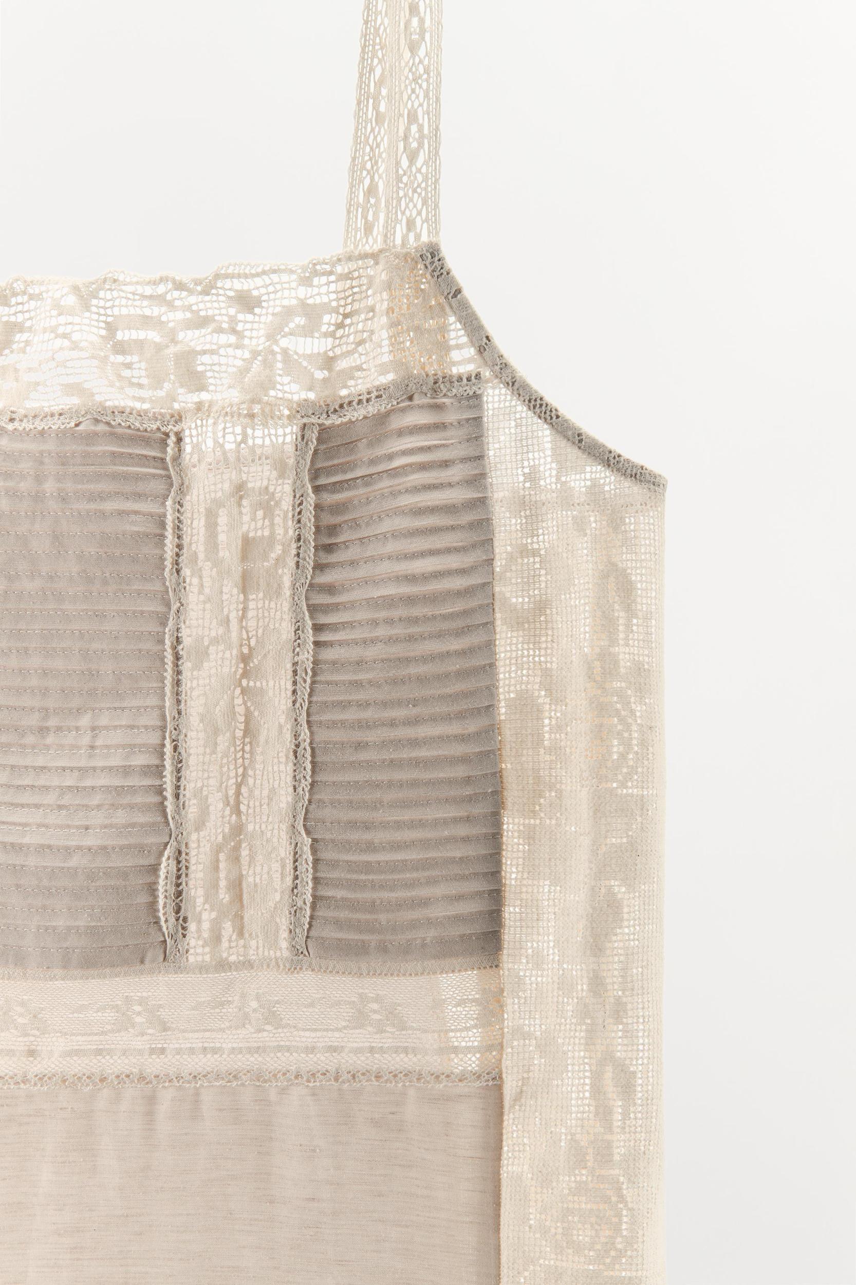 PLEATED LACE STRAP DRESS Product Image