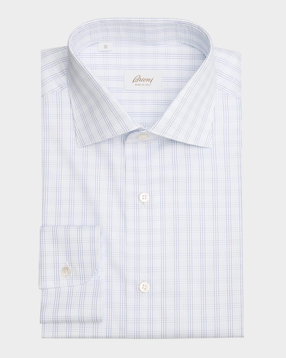 Mens Cotton Check Modern-Fit Dress Shirt Product Image