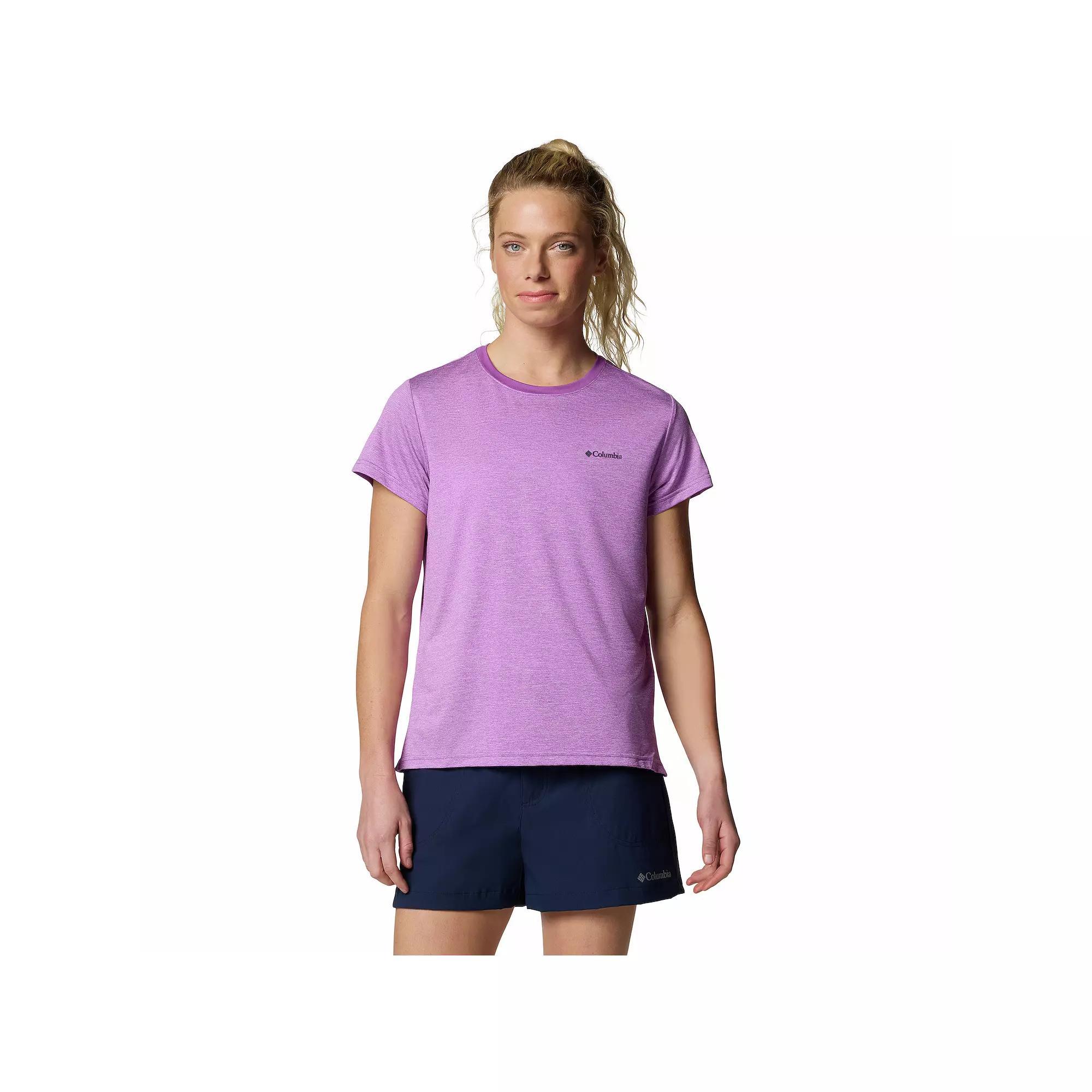 Women's Columbia Bluevista Hill Short Sleeve Crewneck T-Shirt, Size: Medium, Razzle Product Image