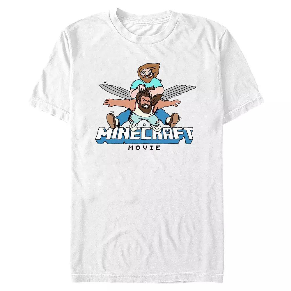 Big & Tall Minecraft Movie Heroes Flying Graphic Tee, Men's, Size: 4XL, White Product Image