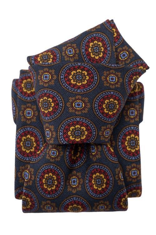 Elizabetta La Vigna - Extra Long Printed Silk Tie for Men in Navy at Nordstrom Product Image