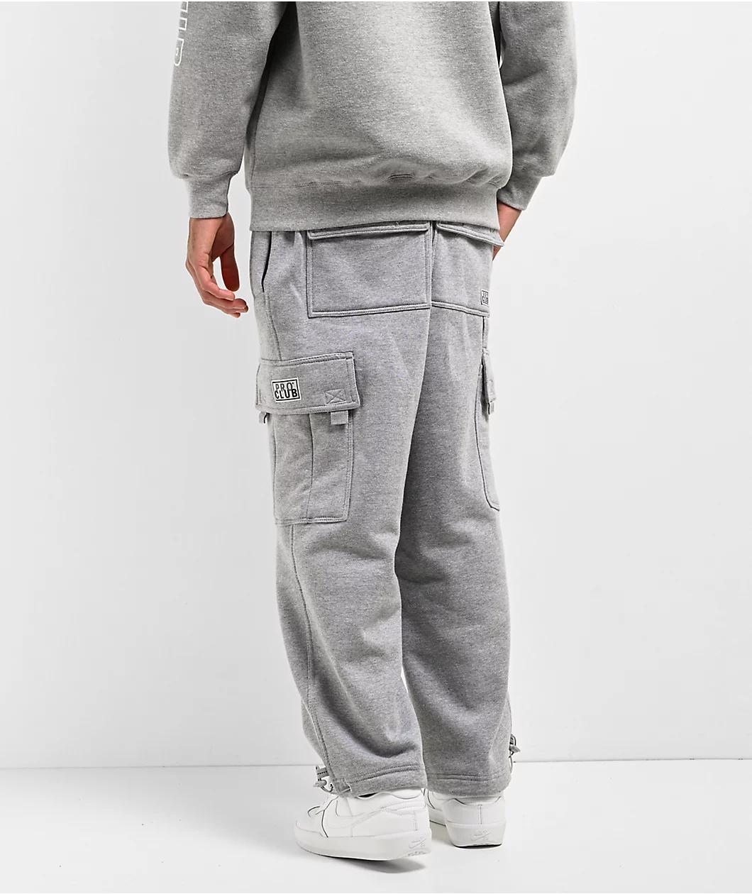 Pro Club Grey Cargo Sweatpants Product Image