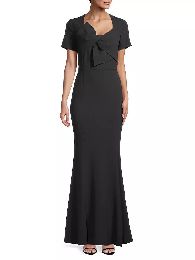 Twisted Bow Crepe Mermaid Gown Product Image