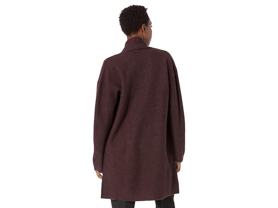 Eileen Fisher Petite High Collar Coat (Cassis) Women's Clothing Product Image