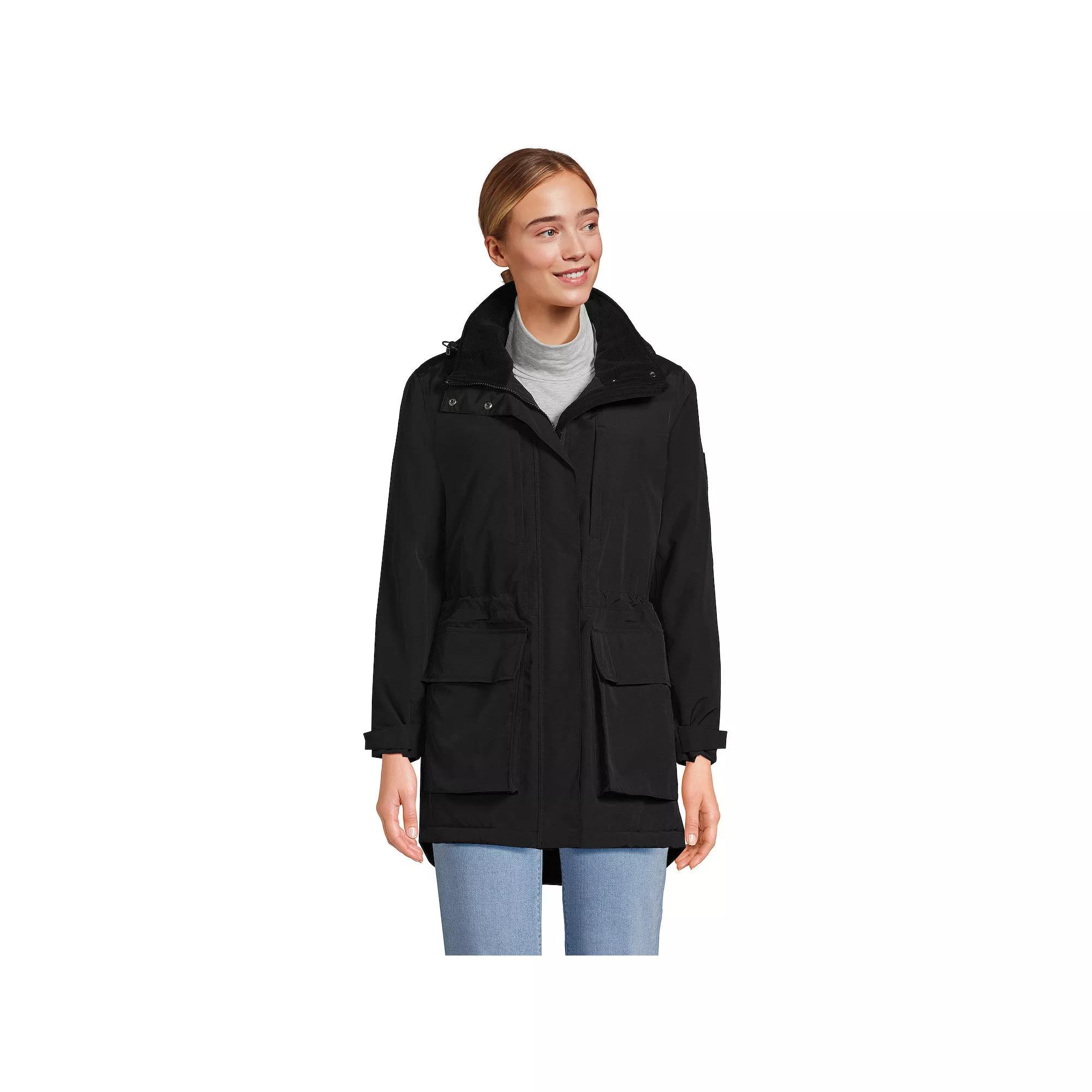 Women's Lands' End Squall Waterproof Insulated Winter Parka, Size: Medium, Black Product Image