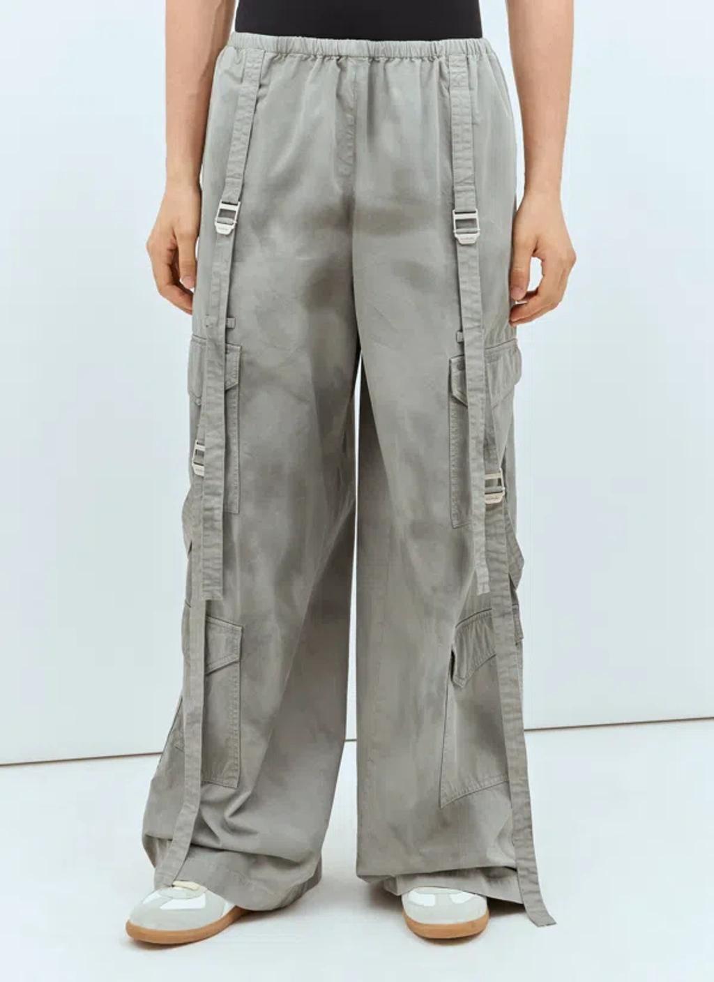 ACNE STUDIOS Dyed Effect Cargo Pants In Grey Product Image
