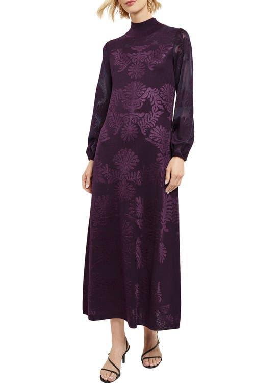 Mock-Neck Burnout Knit Midi Dress Product Image