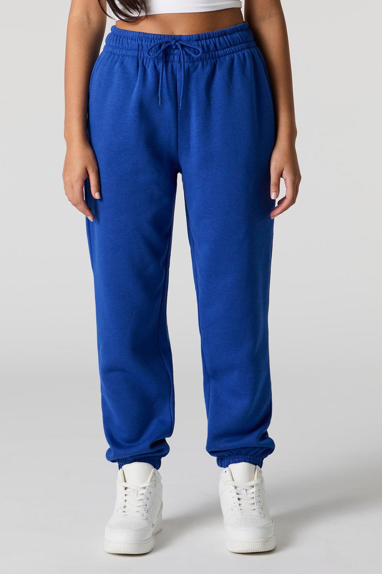 High Rise Solid Fleece Jogger Female Product Image