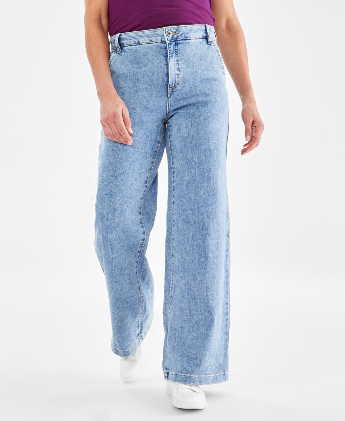 Style & Co Womens High-Rise Wide-Leg Jeans, Created for Macys Product Image