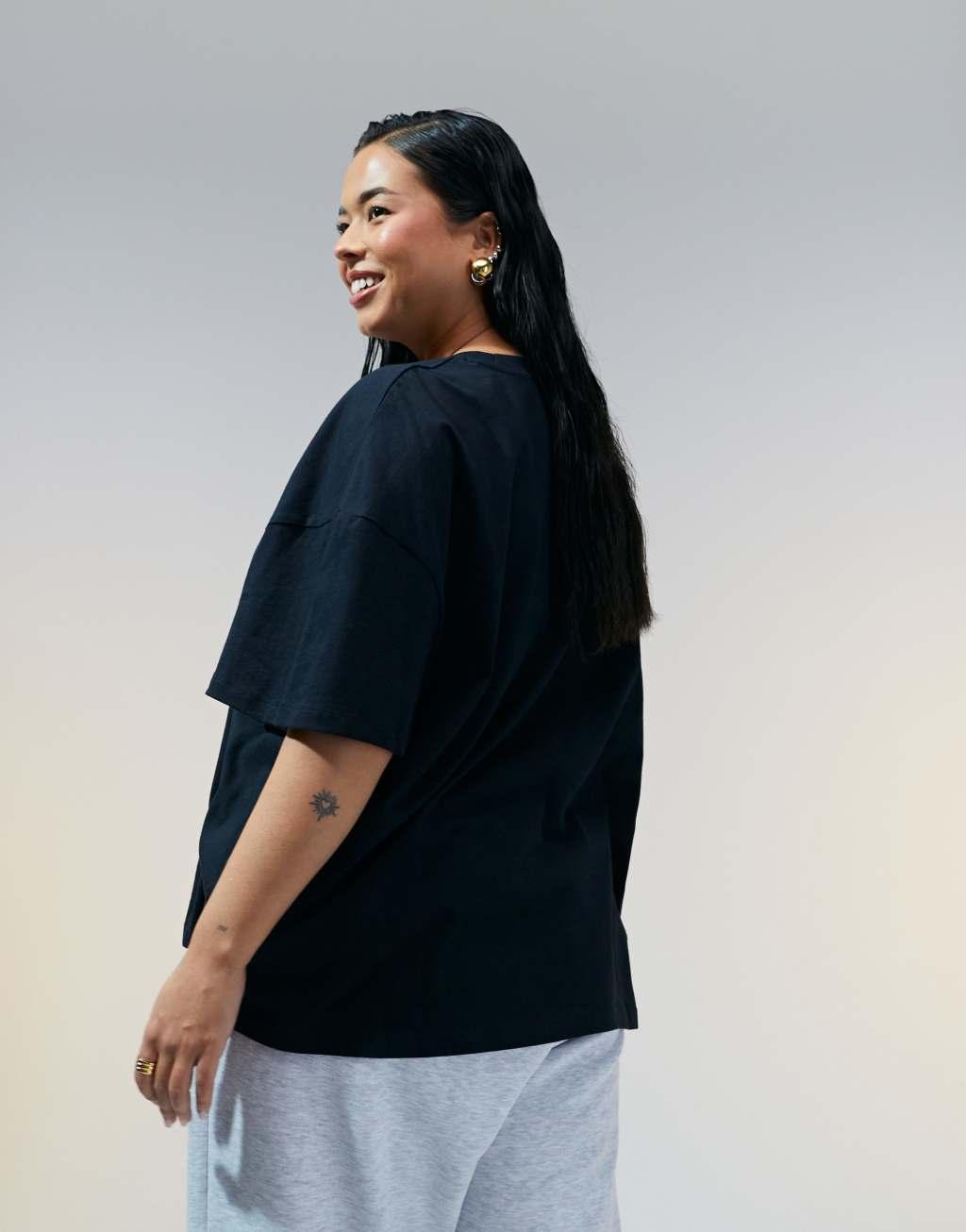 ASOS DESIGN Curve oversized T-shirt in white | ASOS Product Image