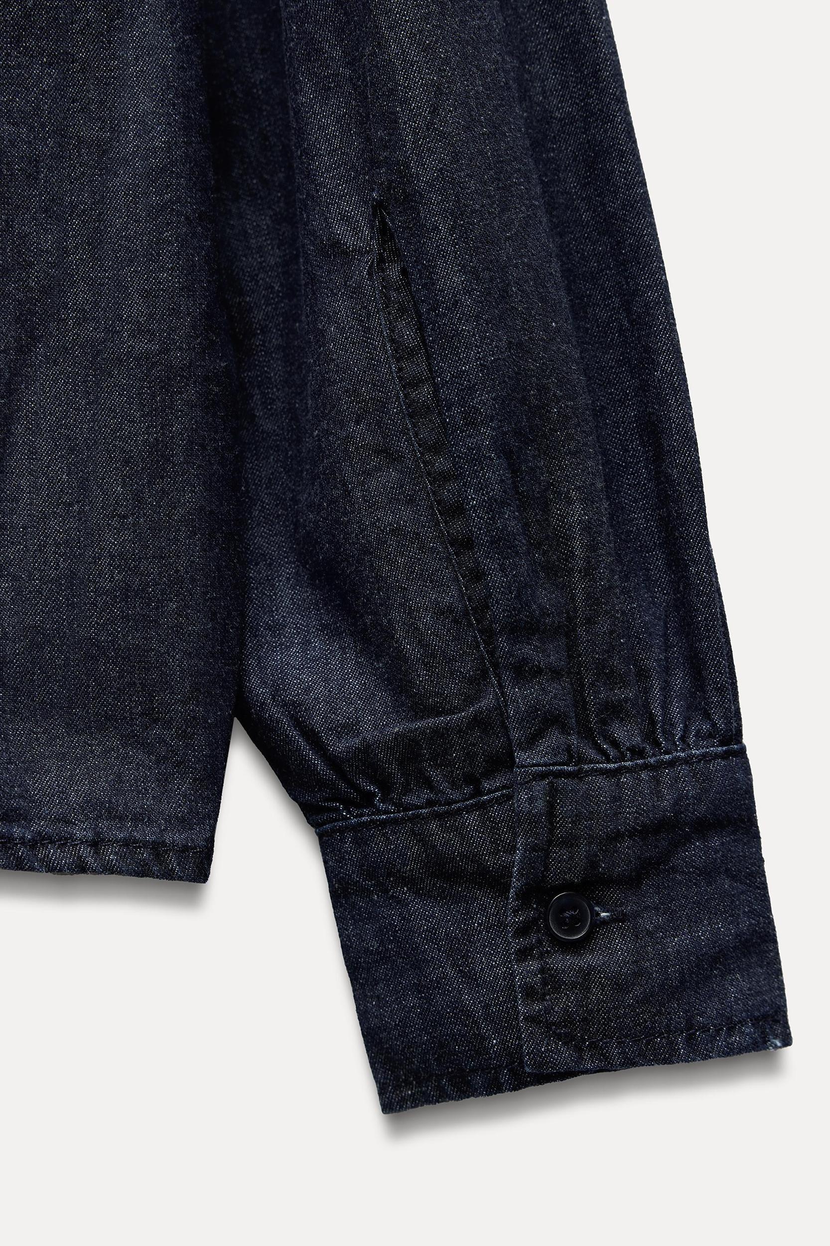 TRF DENIM SHIRT WITH BIB COLLAR Product Image