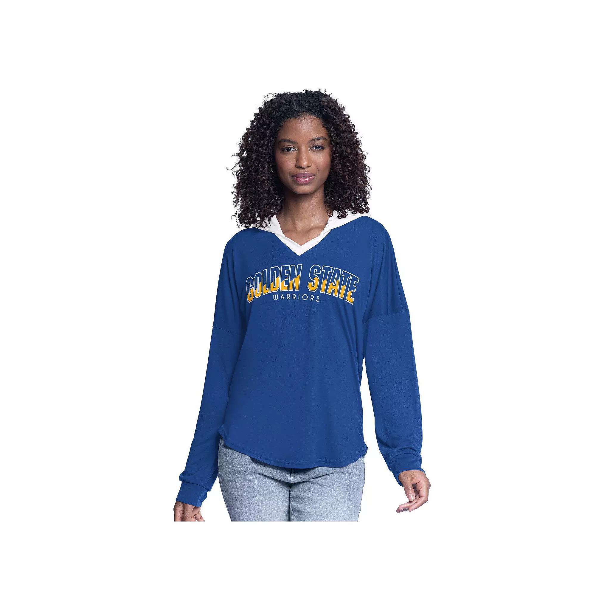 Women's G-III 4Her by Carl Banks Navy Minnesota Timberwolves Bench Player Oversized Long Sleeve Hooded Top, Size: XL, Blue Product Image