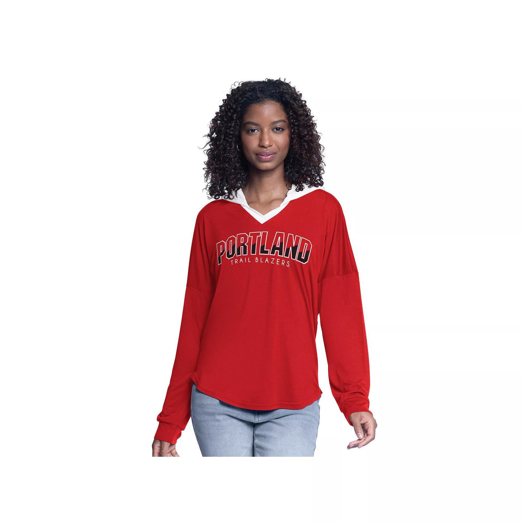 Women's G-III 4Her by Carl Banks Royal Philadelphia 76ers Bench Player Oversized Long Sleeve Hooded Top, Size: XL, 76r Blue Product Image