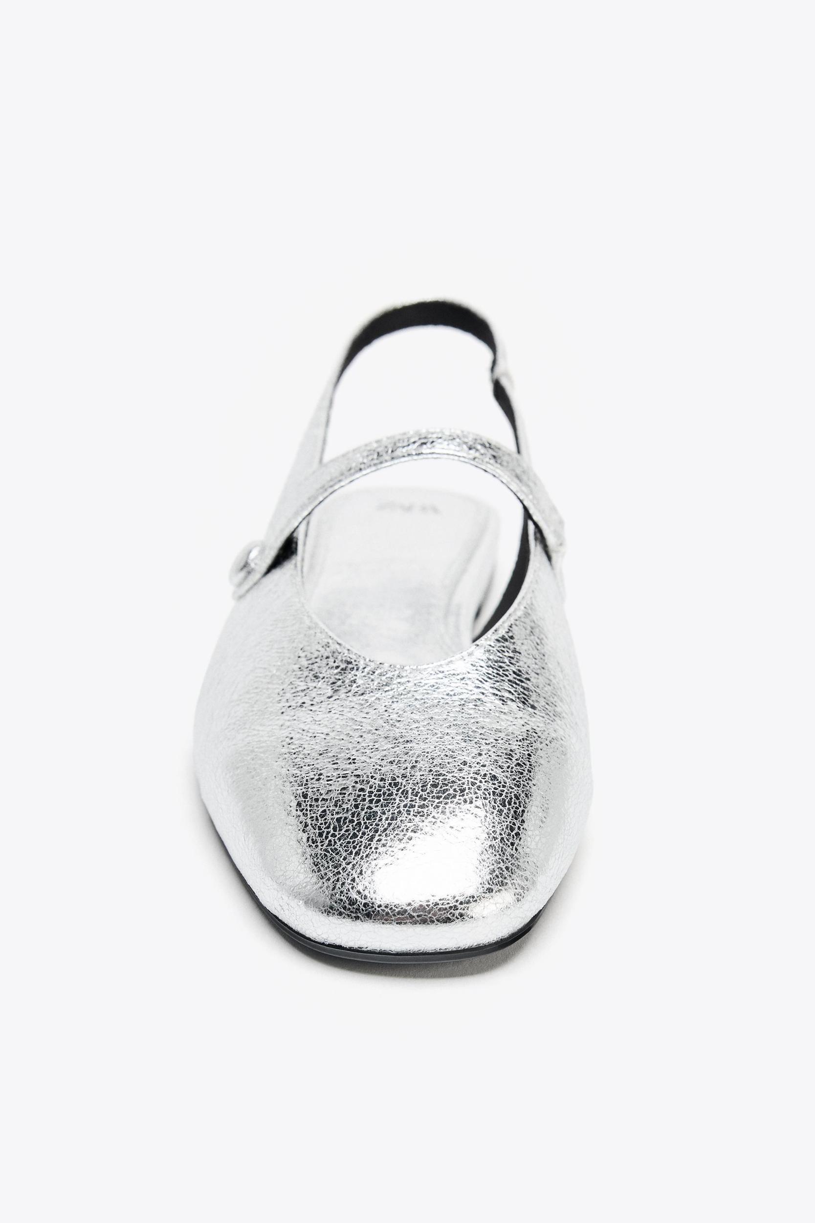 METALLIC EFFECT BALLET FLATS Product Image