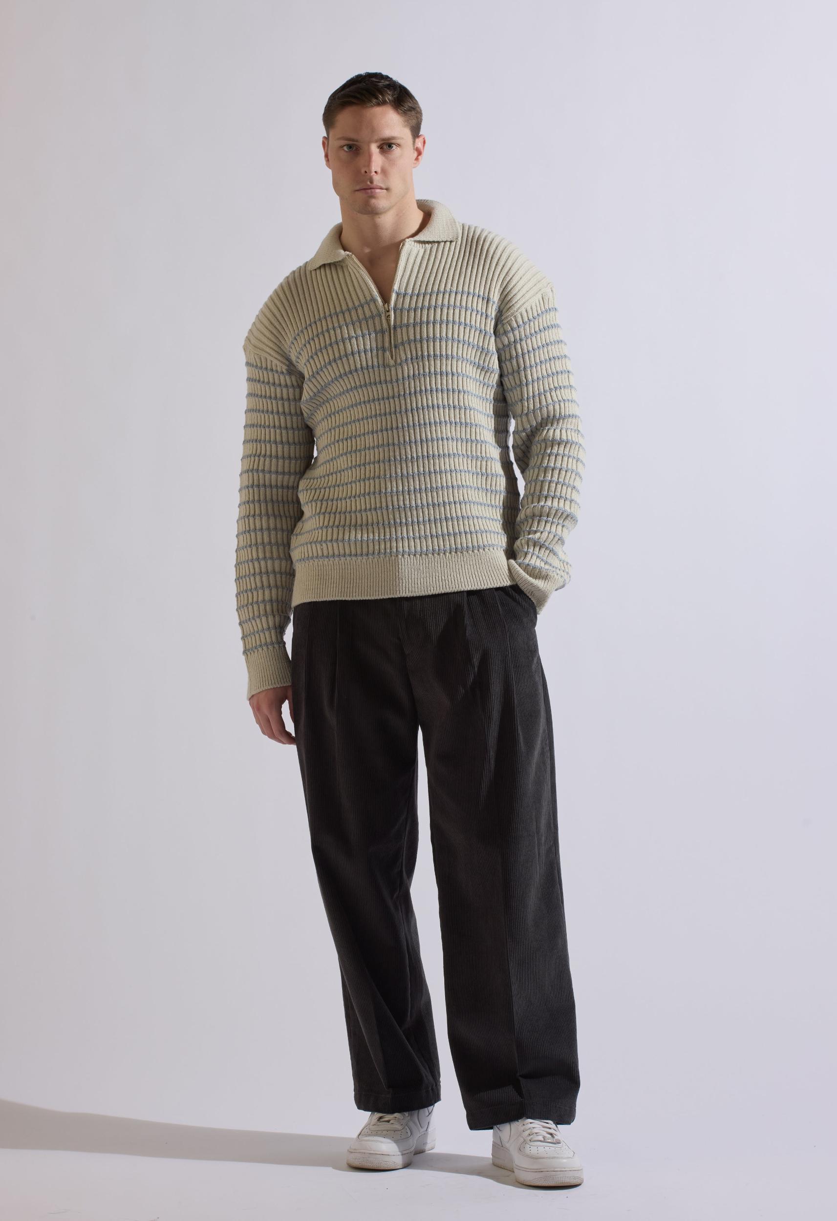 Hudson Half-Zip Sweater in Grey Product Image