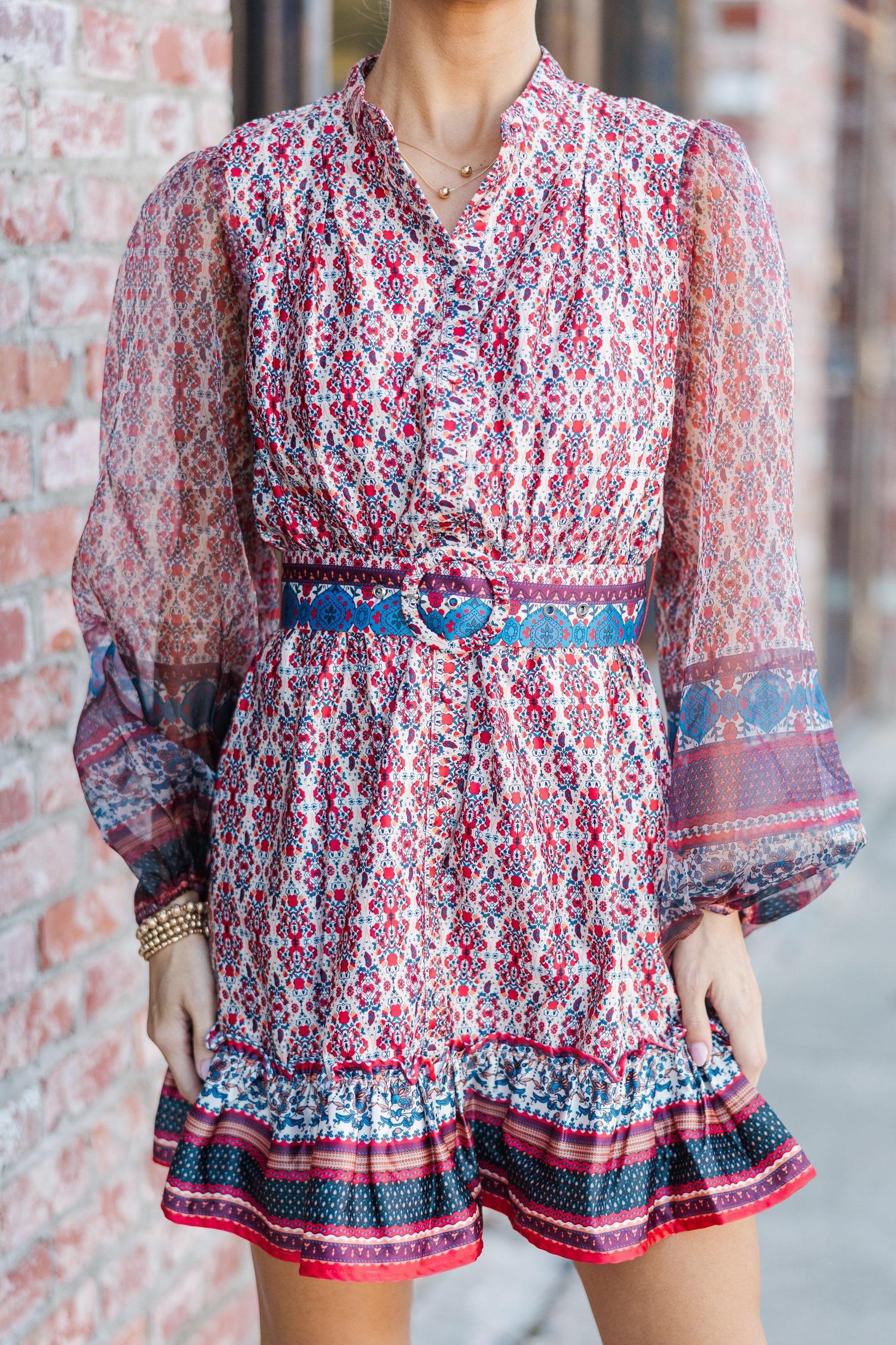 All Your Own Ivory Mixed Print Dress Female Product Image