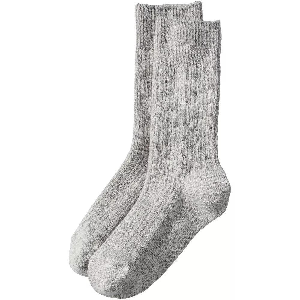 Women's Lands' End Marl Crew Camp Socks, Size: Small-Medium, Dark Cameo Gray Product Image