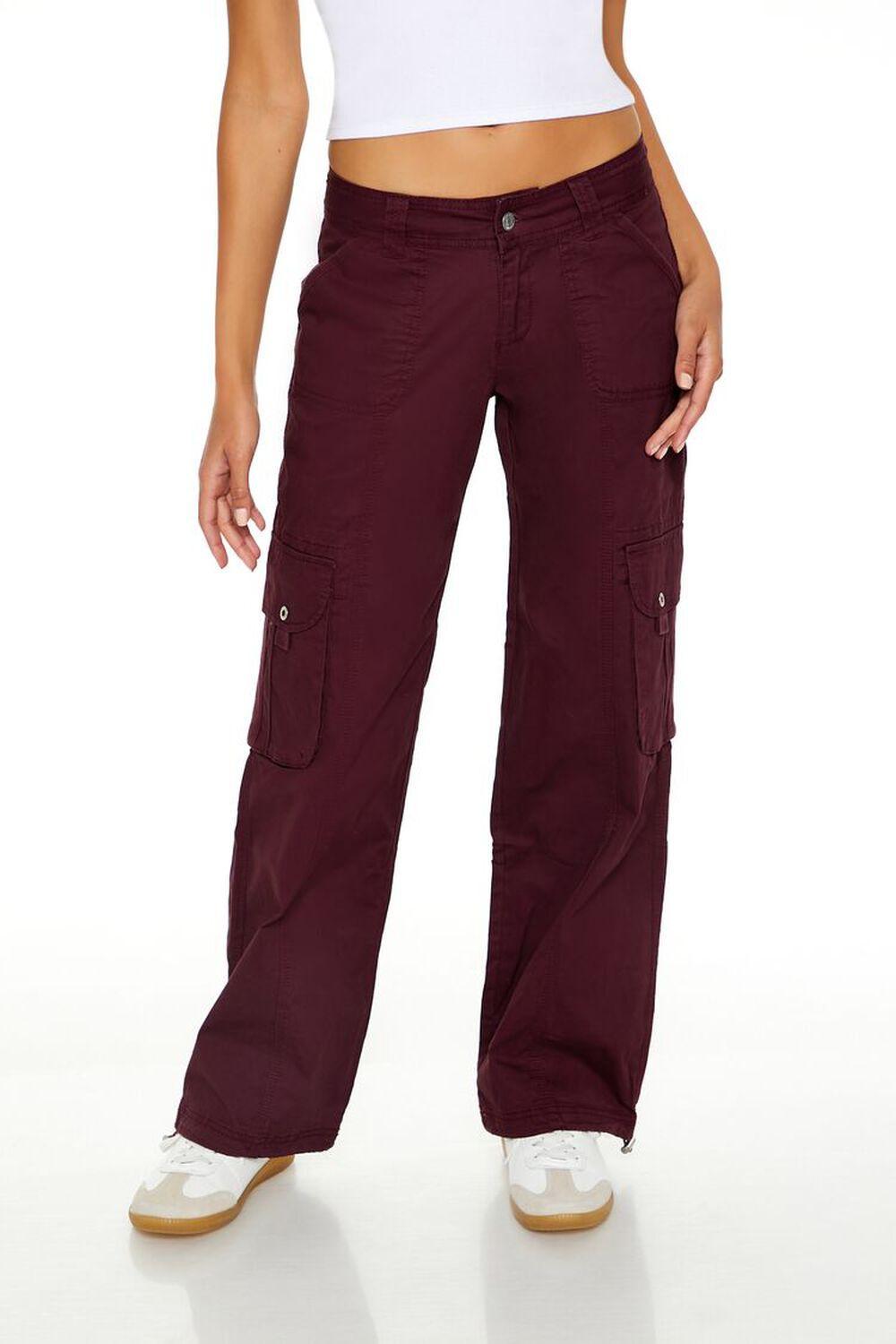 Low-Rise Straight-Leg Cargo Pants | Forever 21 Product Image
