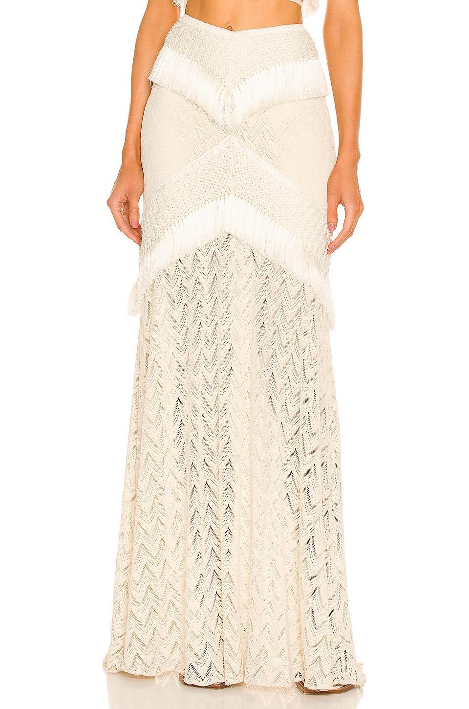 Fringe Trim Maxi Skirt PatBO Product Image