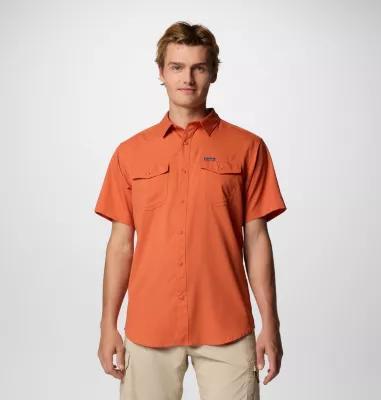 Mens Columbia UPF 40 Utilizer II Solid Short Sleeve Button-Down Shirt Product Image