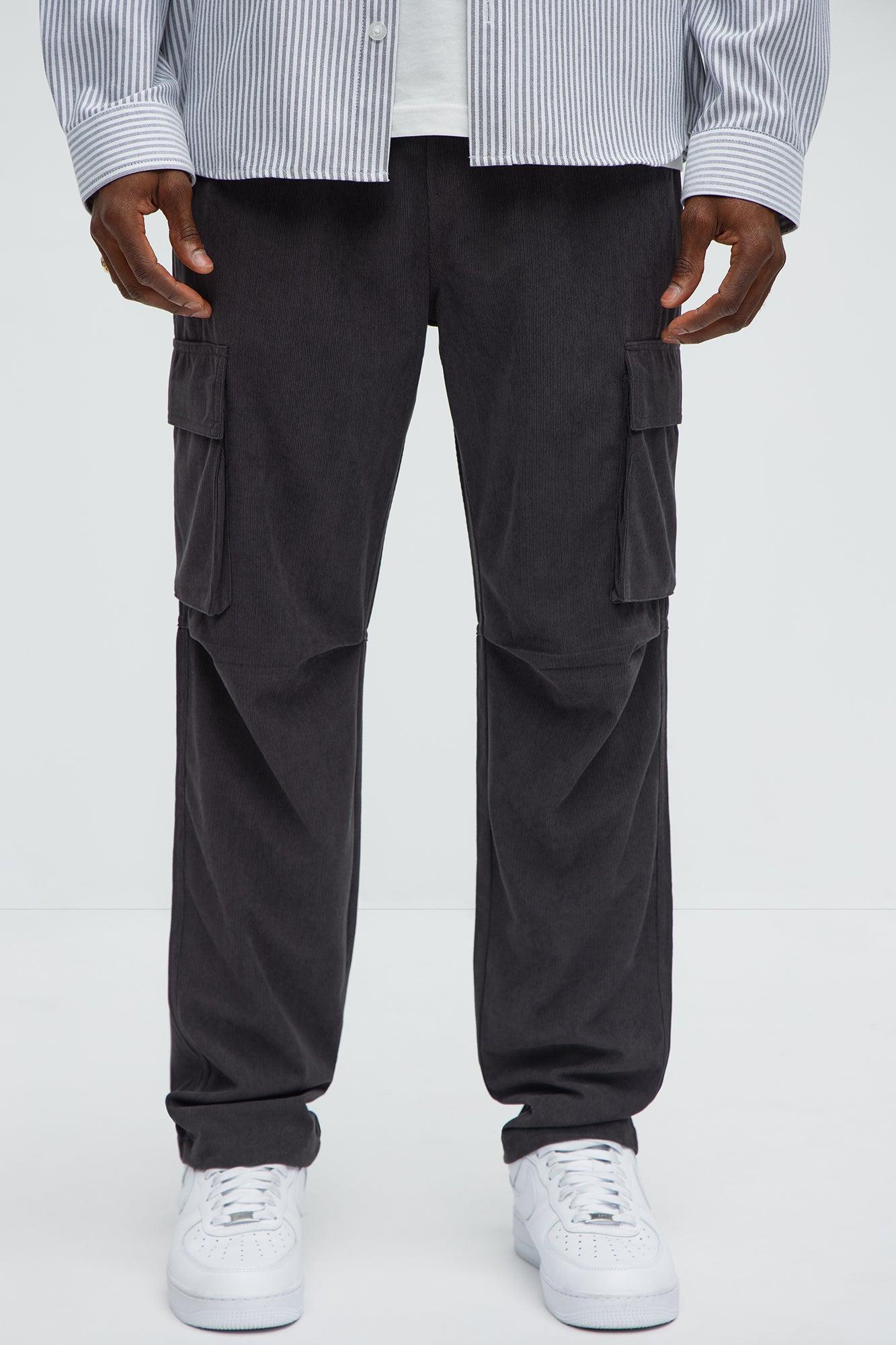 Bedford Corduroy Slim Cargo Pants - Charcoal Product Image