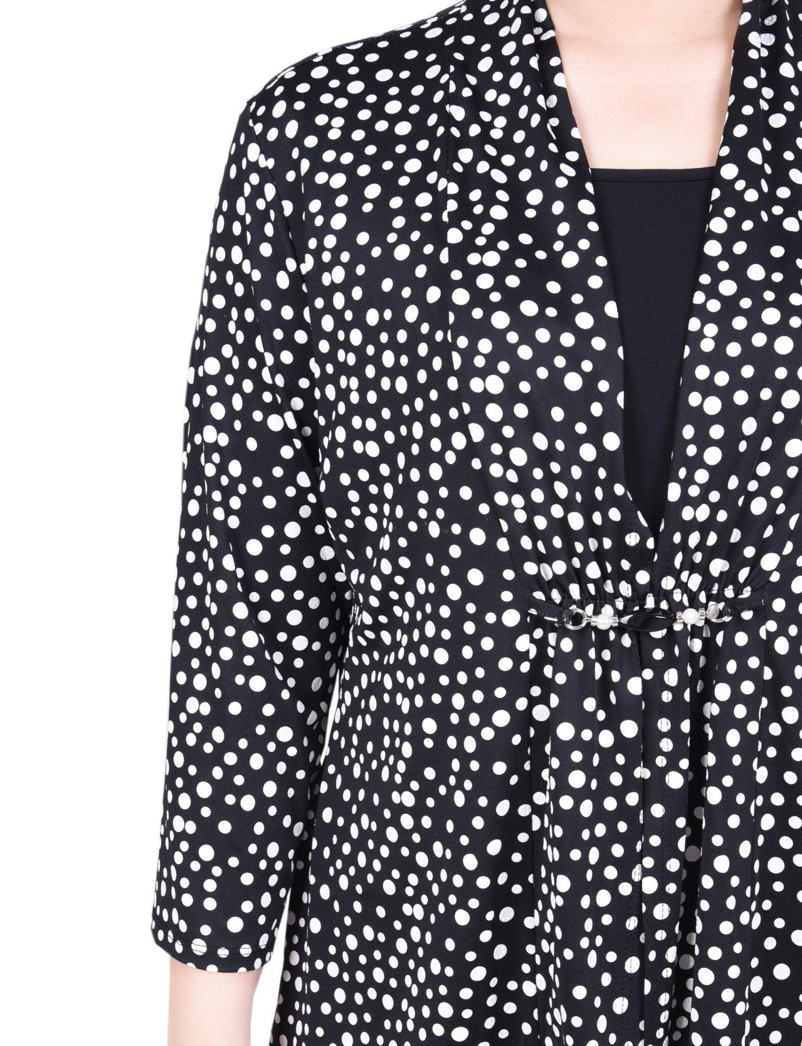 Puff Print 3/4 Sleeve Two-Fer Top - Petite Product Image
