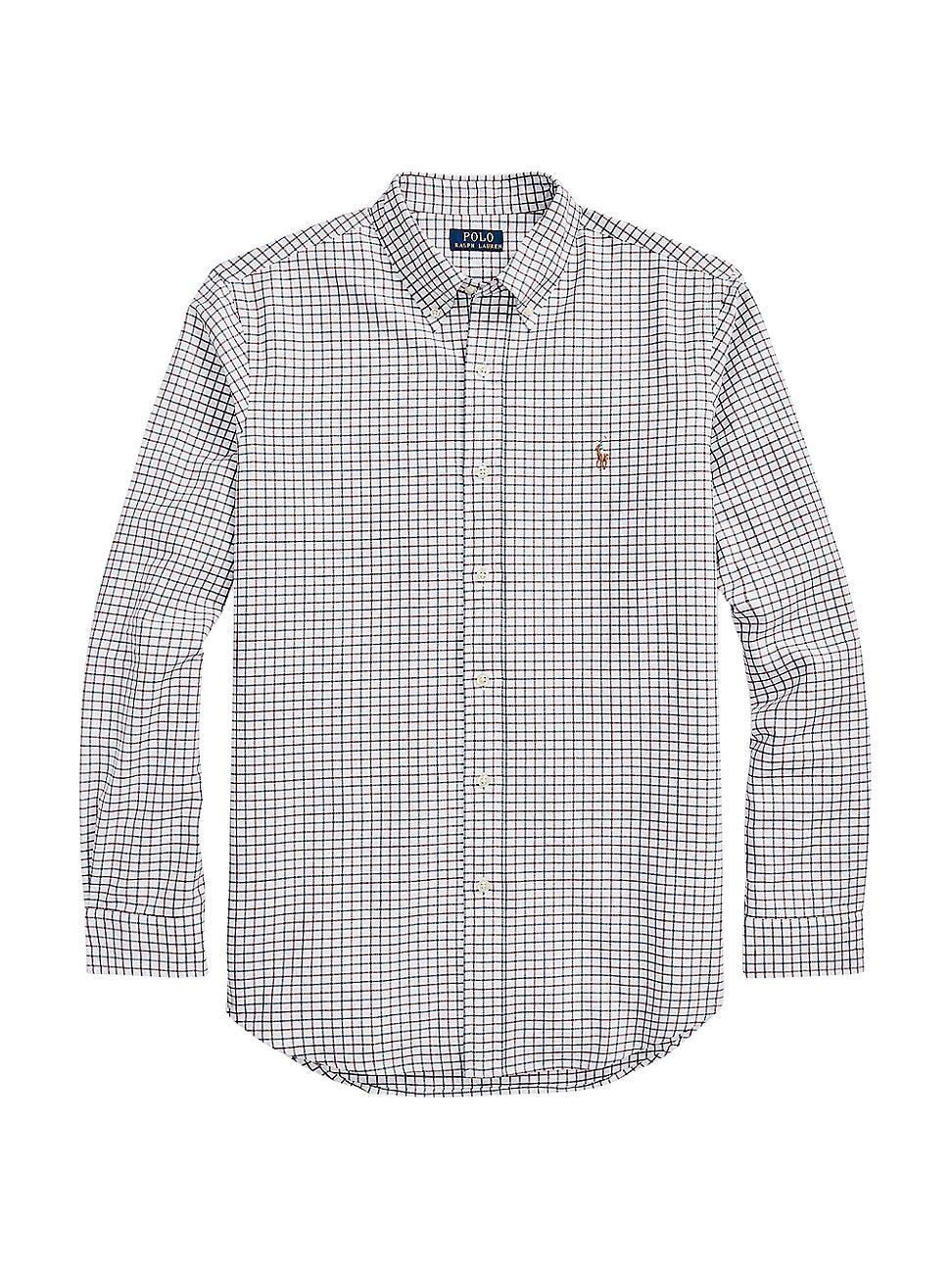 Polo Ralph Lauren Classic-Fit Mini Check Oxford Long Sleeve Woven Shirt Product Image